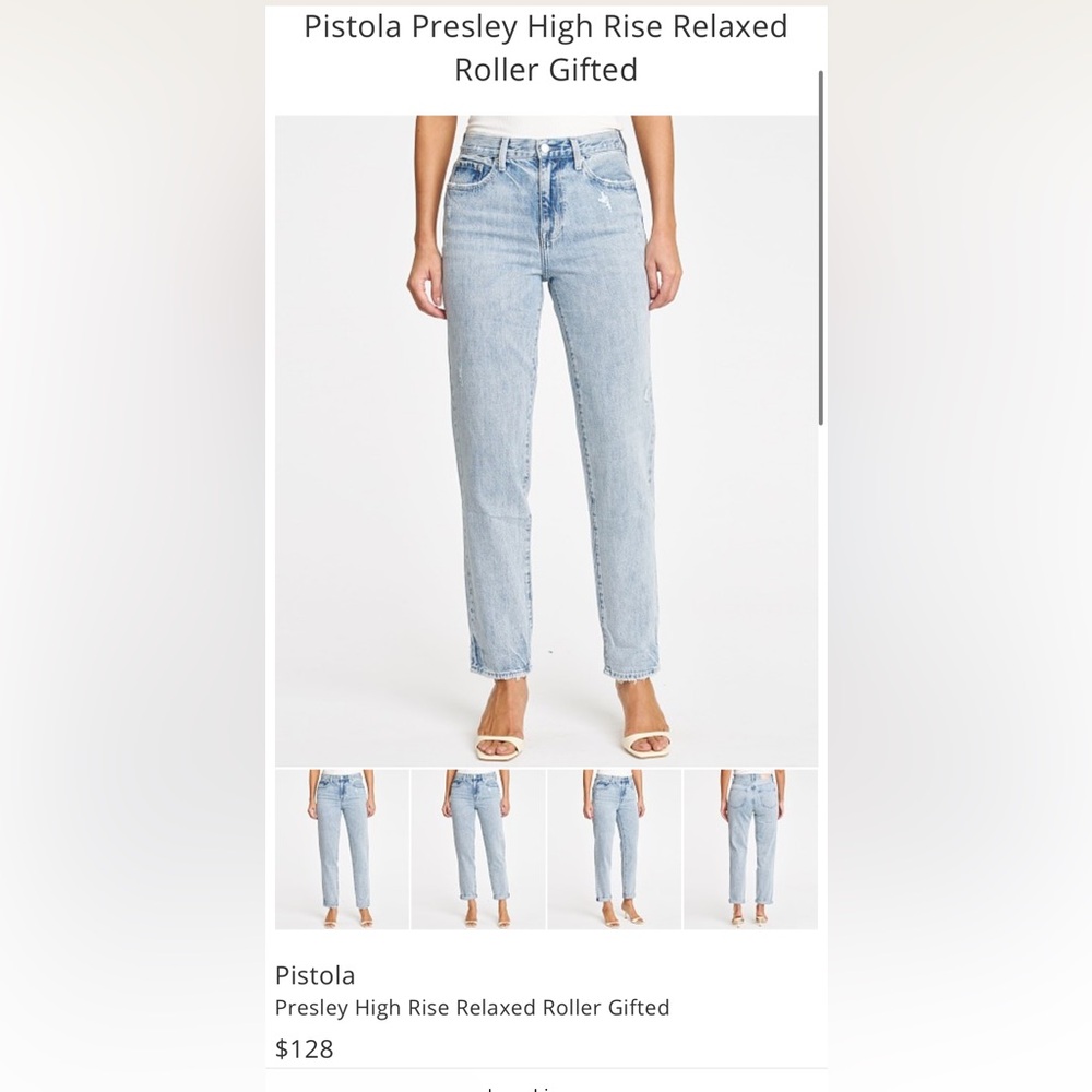pistola Light Wash High Rise Straight Leg Jeans